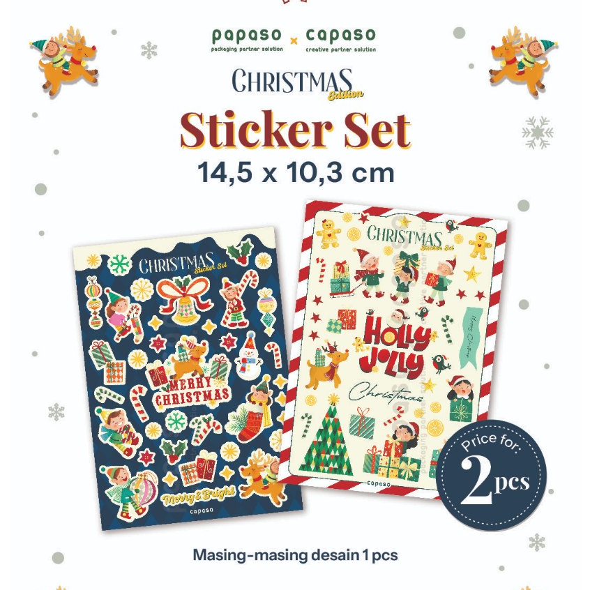 

Sticker Christmas Set/Sticker Natal/Sticker Hiasan Box Kue Cake/Sticker Box