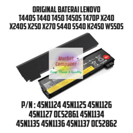 BATERAI LENOVO THINKPAD X240 X250 X260 X270 68+ ORIGINAL HIGH CAPACITY
