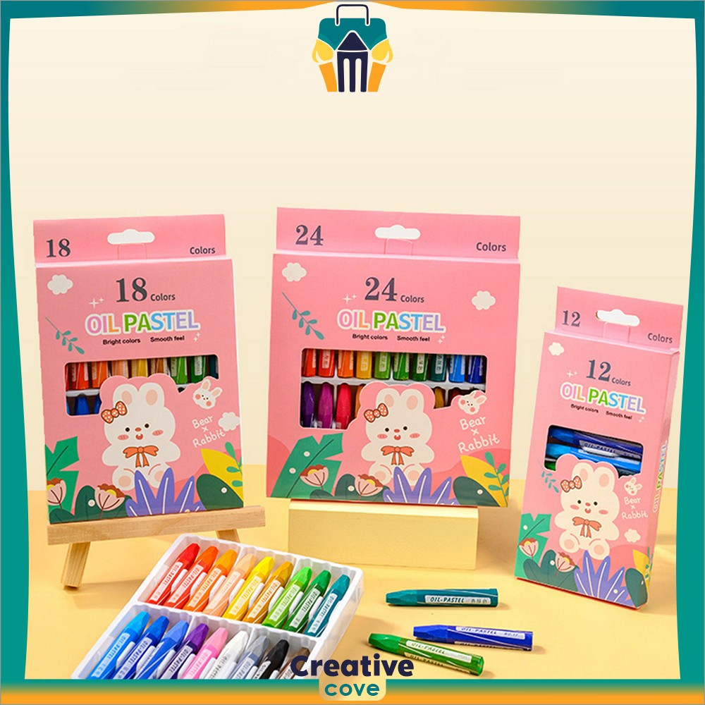 

EC Krayon Minyak Isi 24 Warna Motif Kartun / Crayon Oil Pastel Perlengkapan Mewarnai Anak / Set Krayon Pigmentasi Tinggi Aman Untuk Anak Creative Cove A99