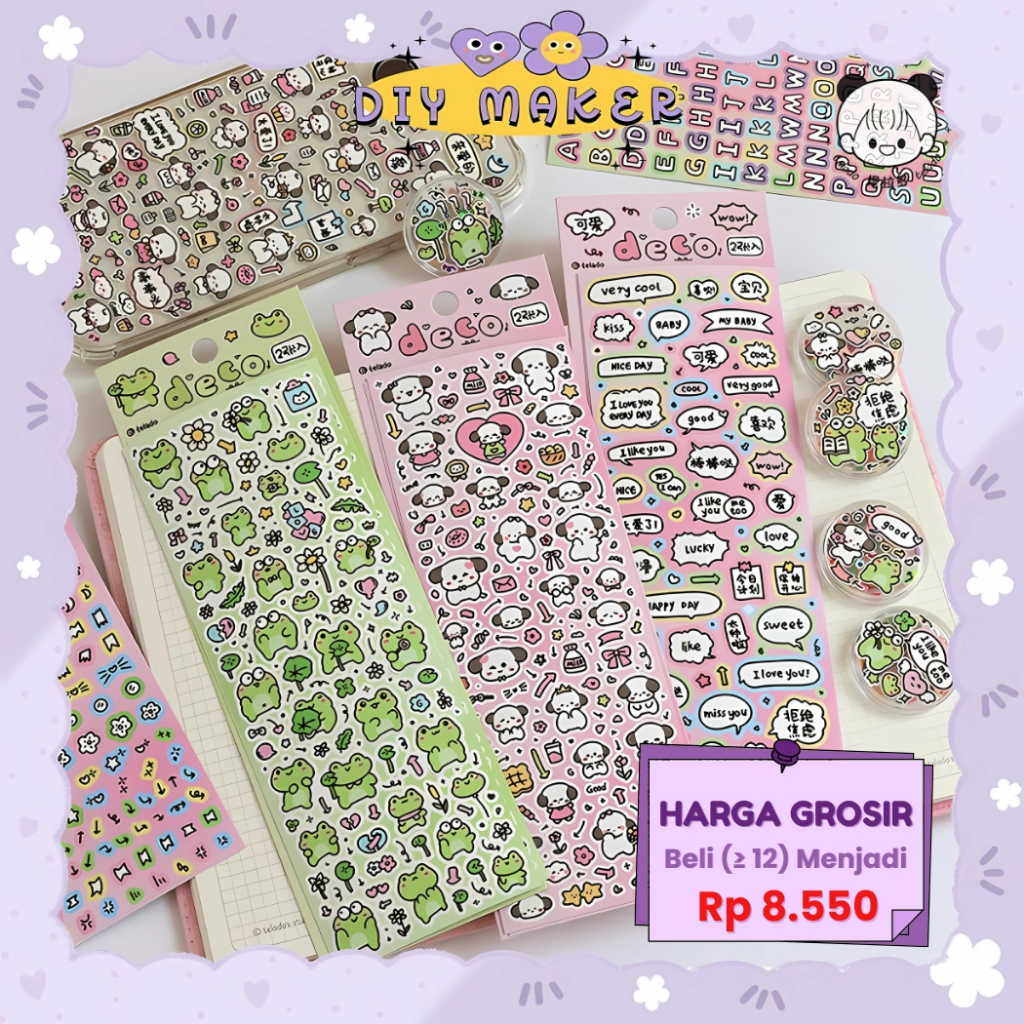 

DM Stiker Glliter Casing Handphone / Sticker Alphabet Colourfull Stiker Waterproof Anti Air TLD129