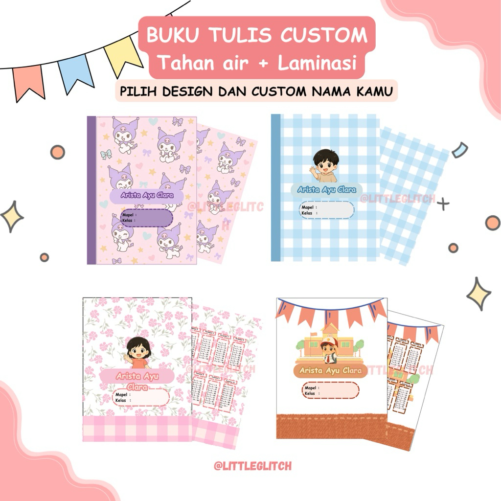 

Buku Tulis Custom F4/ Bisa custom nama dan pilih design