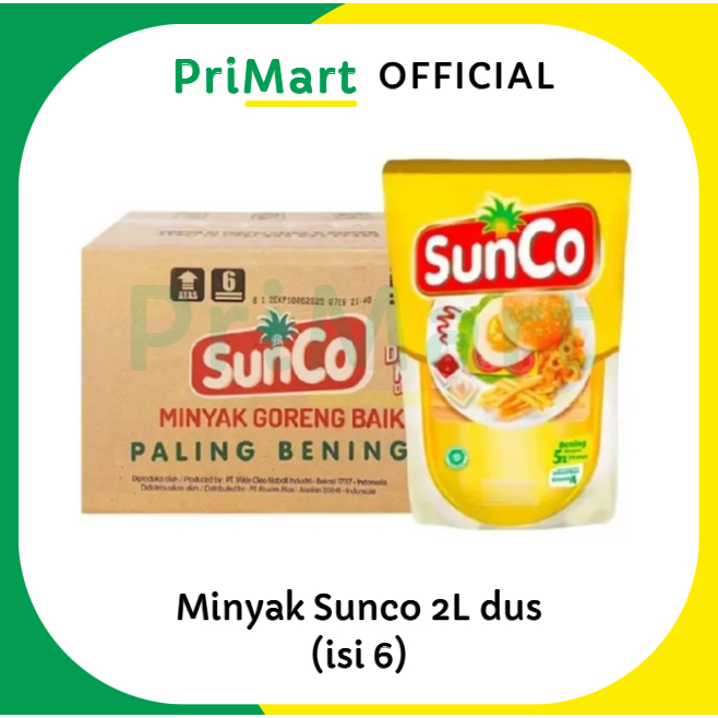 

Minyak Goreng Sunco 2L (isi 6 pouch) dus karton EXP 08/2027 kadaluarsa lama