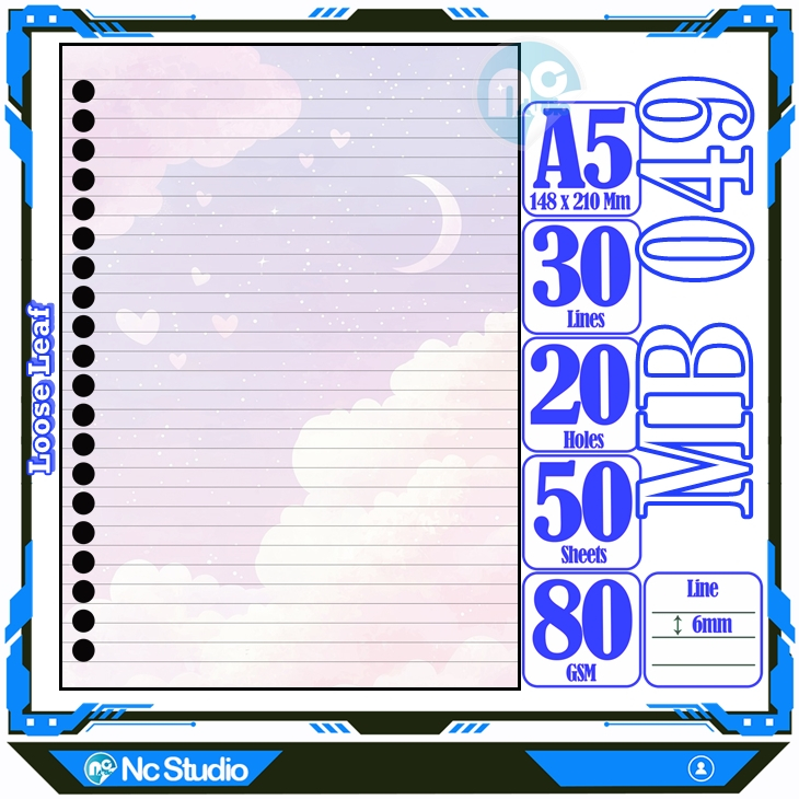 

Loose leaf Kertas binder A5 Isi 50 Lembar Polos karakter Matahari Bintang Planet icon lucu autestic autestik Estetik Buku Refil isi ulang lucu warna warni bergambar garis Repil Vol-2