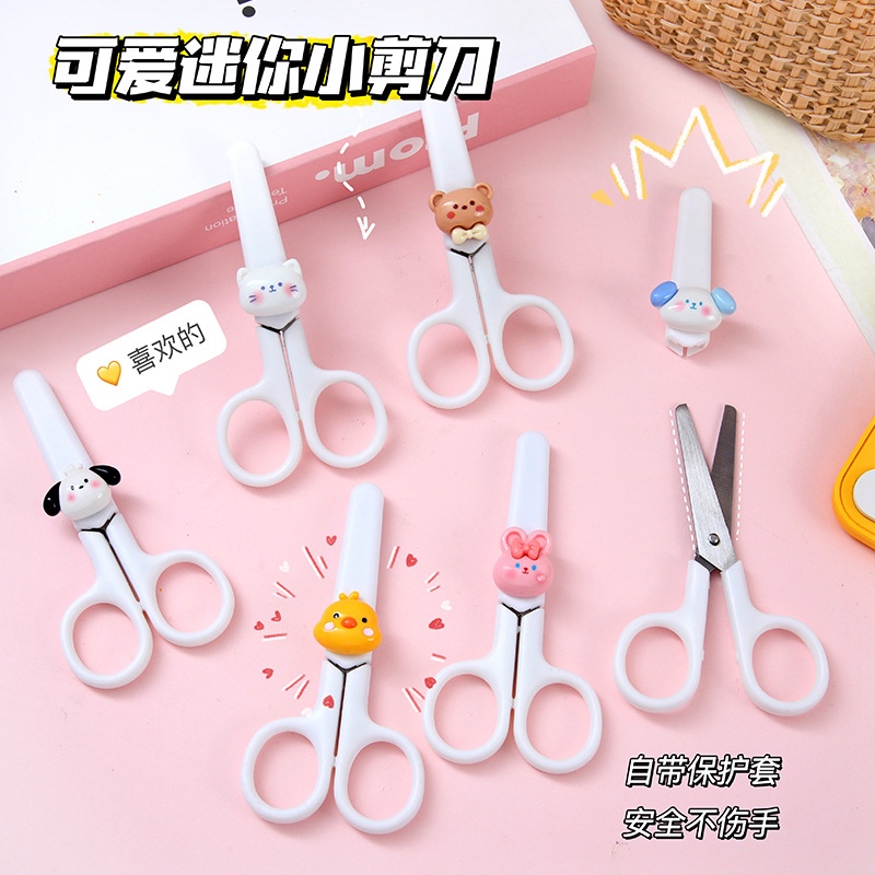 

ATK.SUKSES COD Gunting + Penutup Stainless Steel Anak Colourful / Small Scissors / Gunting Kertas Plastik / Gunting Anak