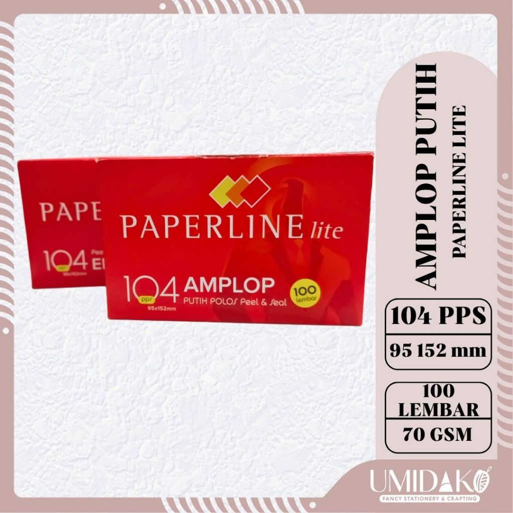 

[UMIDAKO] AMPLOP PUTIH POLOS PAPERLINE LITE 104 PPS MERAH - ISI 100 LEMBAR