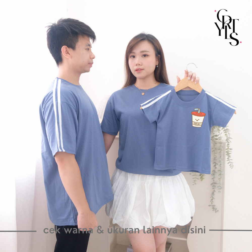 Carotyles Baju Atasan Kaos STRIP STREET FOOD SODA Couple Keluarga Family Wanita Anak Perempuan Laki 