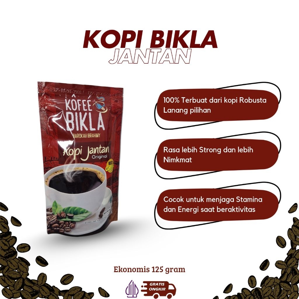 

kopi Bikla Jantan Kemasan Ekonomis 125 Gram