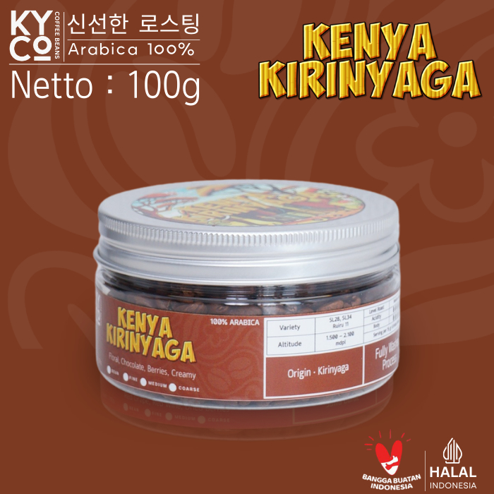 

Biji Kopi Arabika Kenya Kiriyaga 100 gram - Impor Beans Grade 1 | Roast Beans | Brewing | Medium Roast | Fillter | Blend Kopi | Kiyowo Coffee Roastery