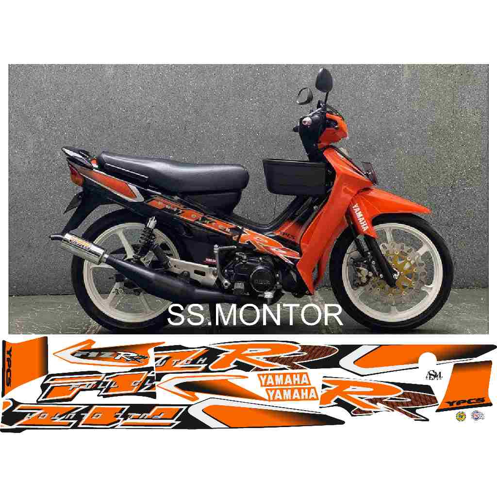 STRIPING STIKER FIZR F1ZR 2002 OREN HITAM FULL CLUTCH