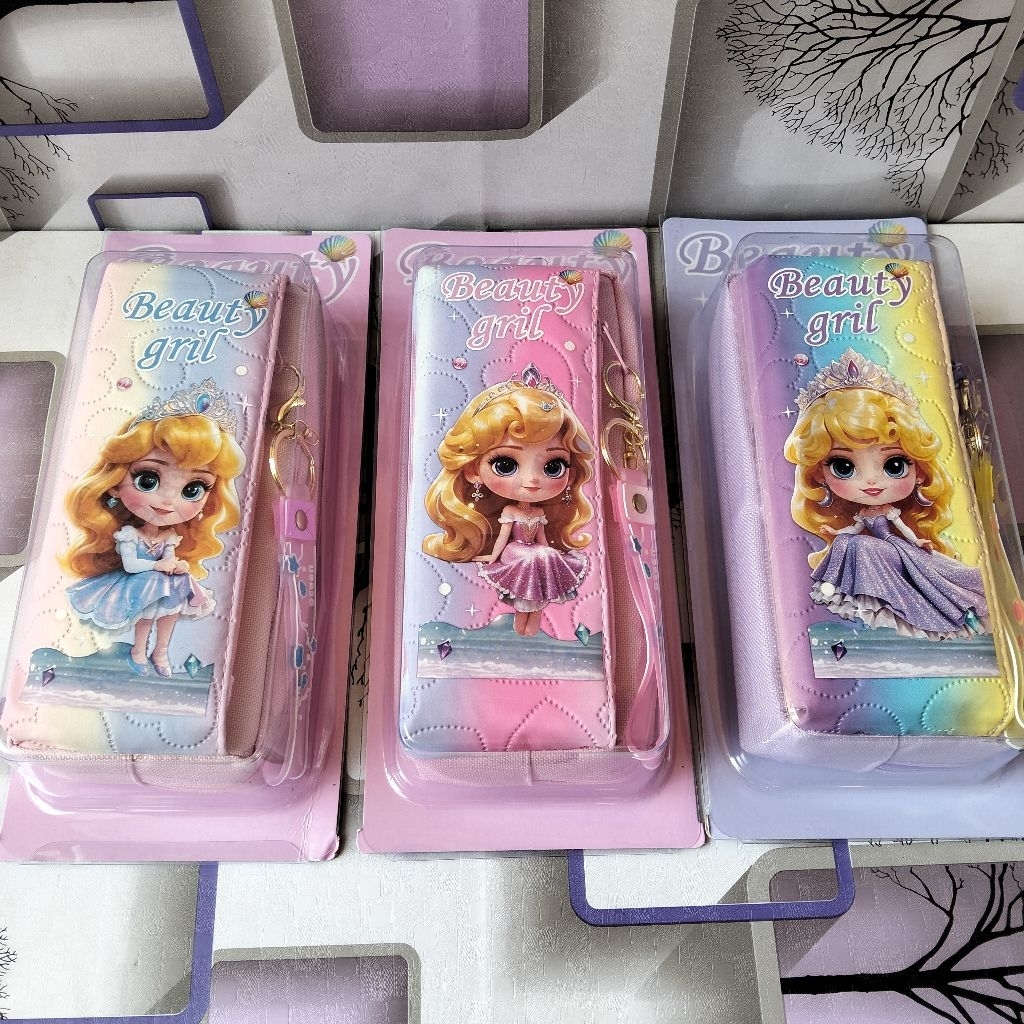 

Tas Pensil Beauty Girls, 2 Resleting, Ada Gantungan