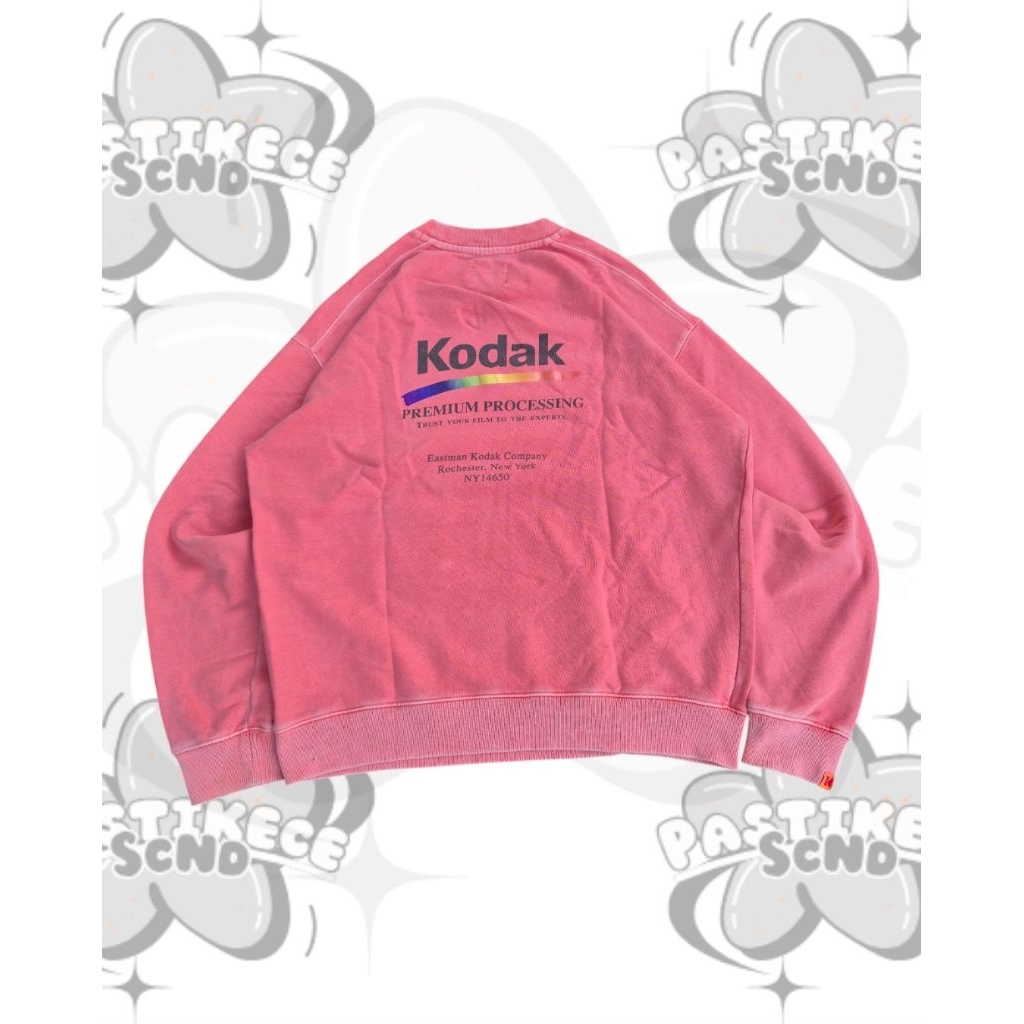 Sun Faded Kodak Crewneck Boxy 90s - Faded Vintage Boxy Washed y2k