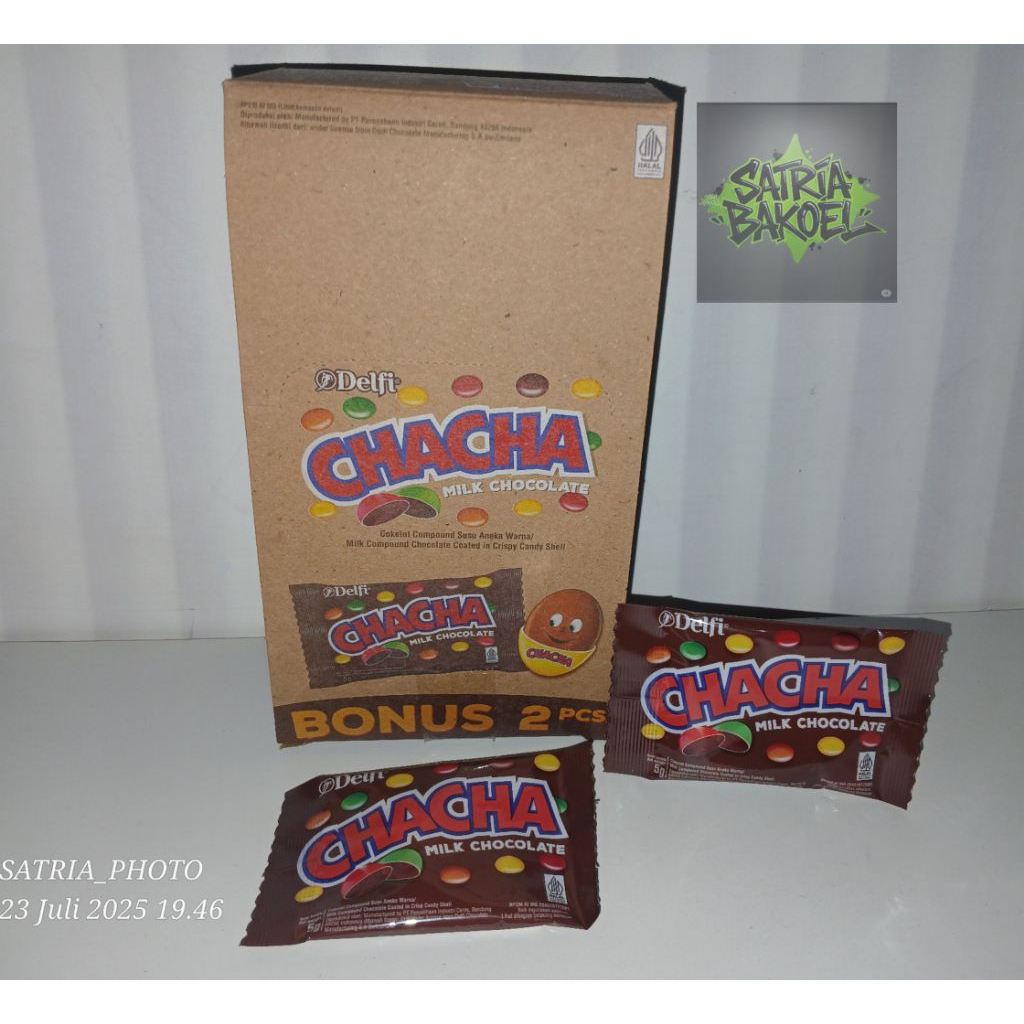 

Chacha Coklat 5gr 1 Dus Isi 22 pcs (20 + 2 Gratis) – Coklat Warna Warni Mini