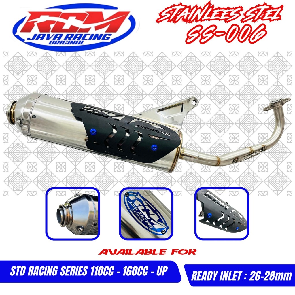 RCM knalpot standar racing stainlees FRE TAMENG pnp beat karbu, mio sporty/smile, scoopy all matik