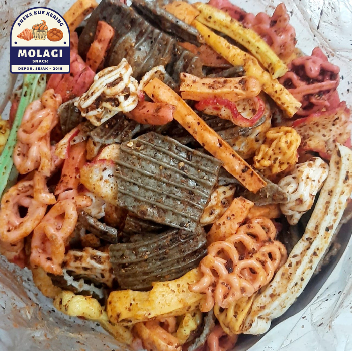 

Kerupuk SEBLAK MIX Campur Pedas Gurih 250g / Krupuk Pedes - Molagi Snack