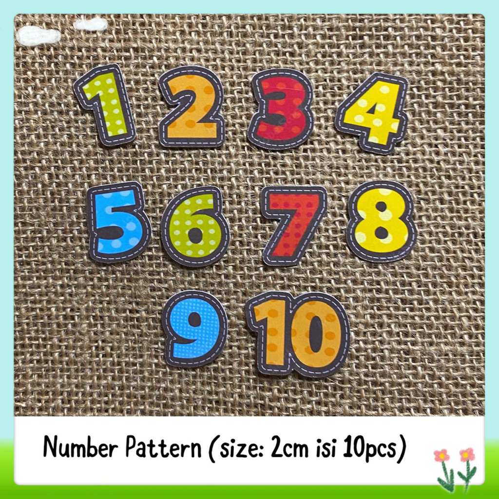 

10pcs sticker tempelan glossy angka / number pattern 1-10