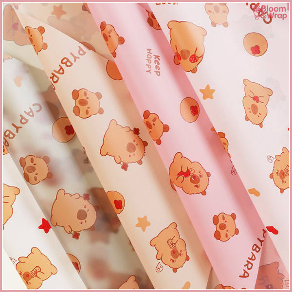 

Flower Wrapping Kertas Bunga Buket Flower Paper Cellophane motif karakter capybara KB83