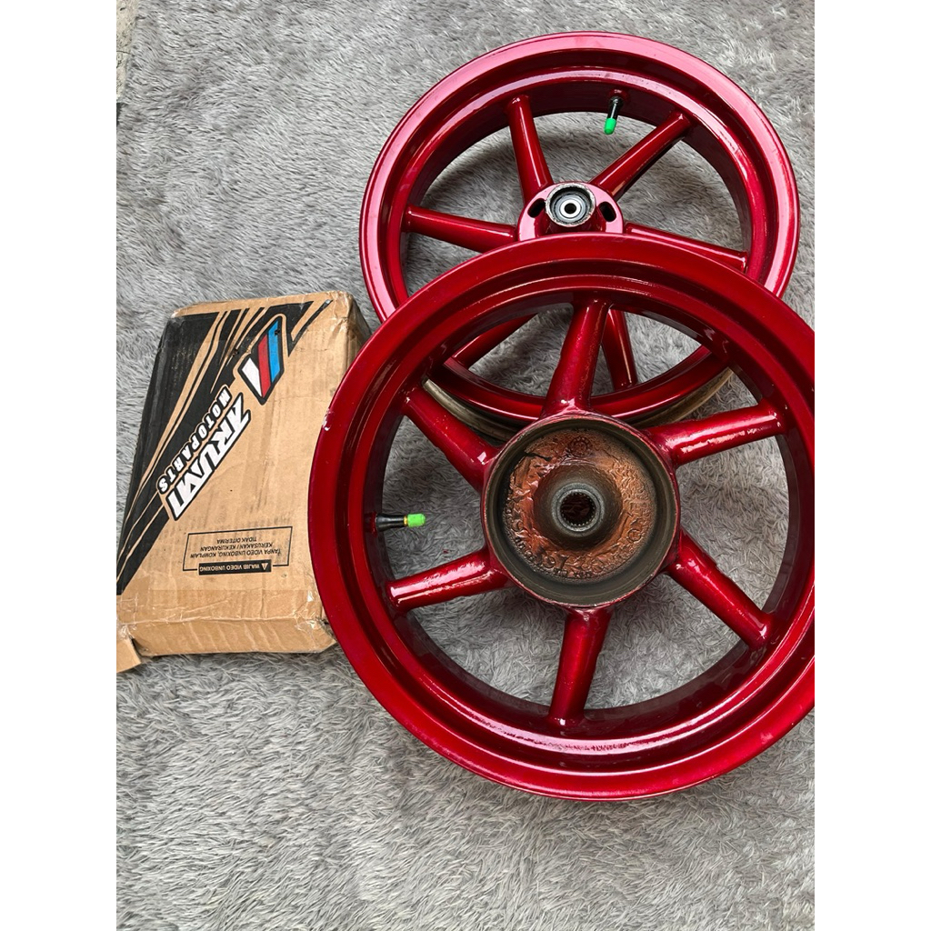 Velg Bekas Vrossi Ring 14 Warna Merah | Velg Racing Aerox|velk vrossi aerox copotan repaint merah ca