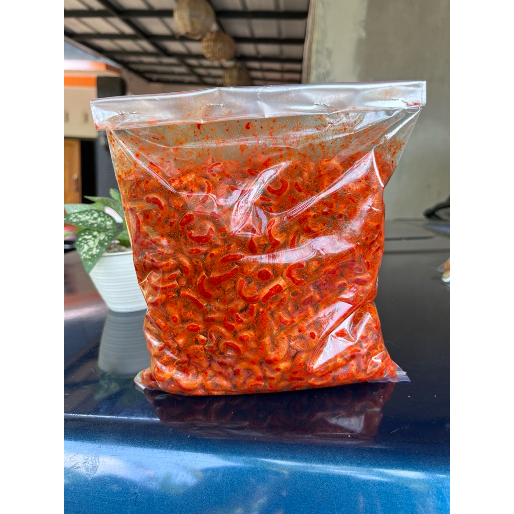 

500 GRAM Makaroni Cikruh Kriuk Pedas Daun Jeruk 1/2 Kg Makroni