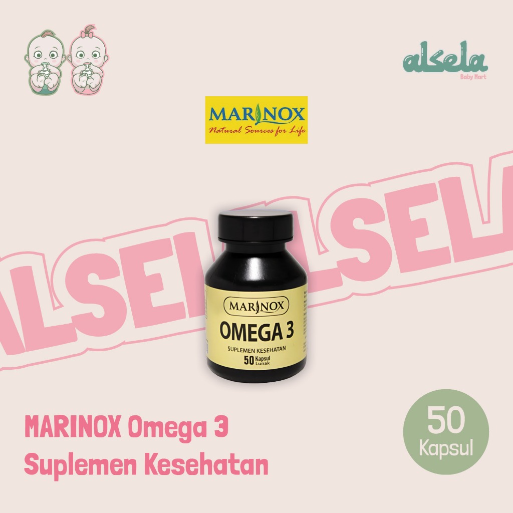 Marinox Omega-3 50 Kapsul Lunak Suplemen Makanan Minyak Ikan Fish Oil Memelihara Kesehatan