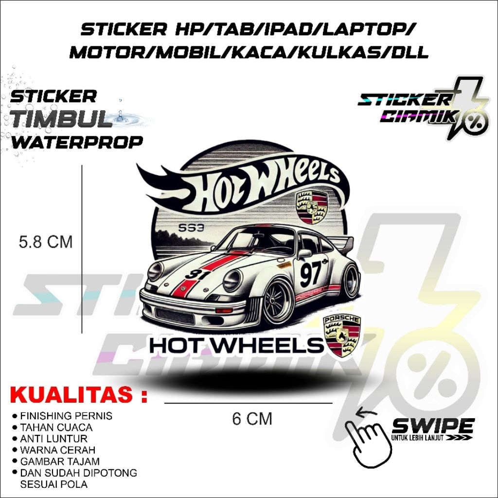 

Stiker Satuan Hot Wheel Bisa Ditempel Dimana Saja PNP Sticker Waterproof Berkualitas Warna Tajam HD