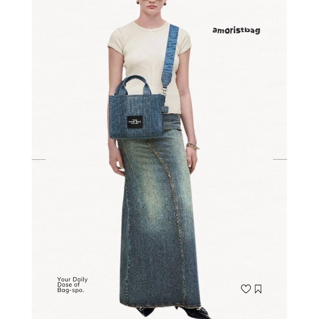 MJ The Small Crystal Denim Tote Bag