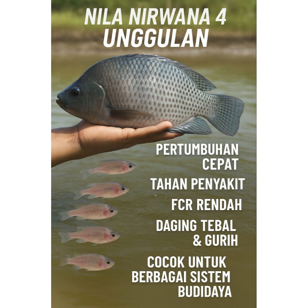 Larva-Nila Nirwana4 Isi 400 Ekor Perpaket Tahan Cuaca & Cepat Besar.siap tebar