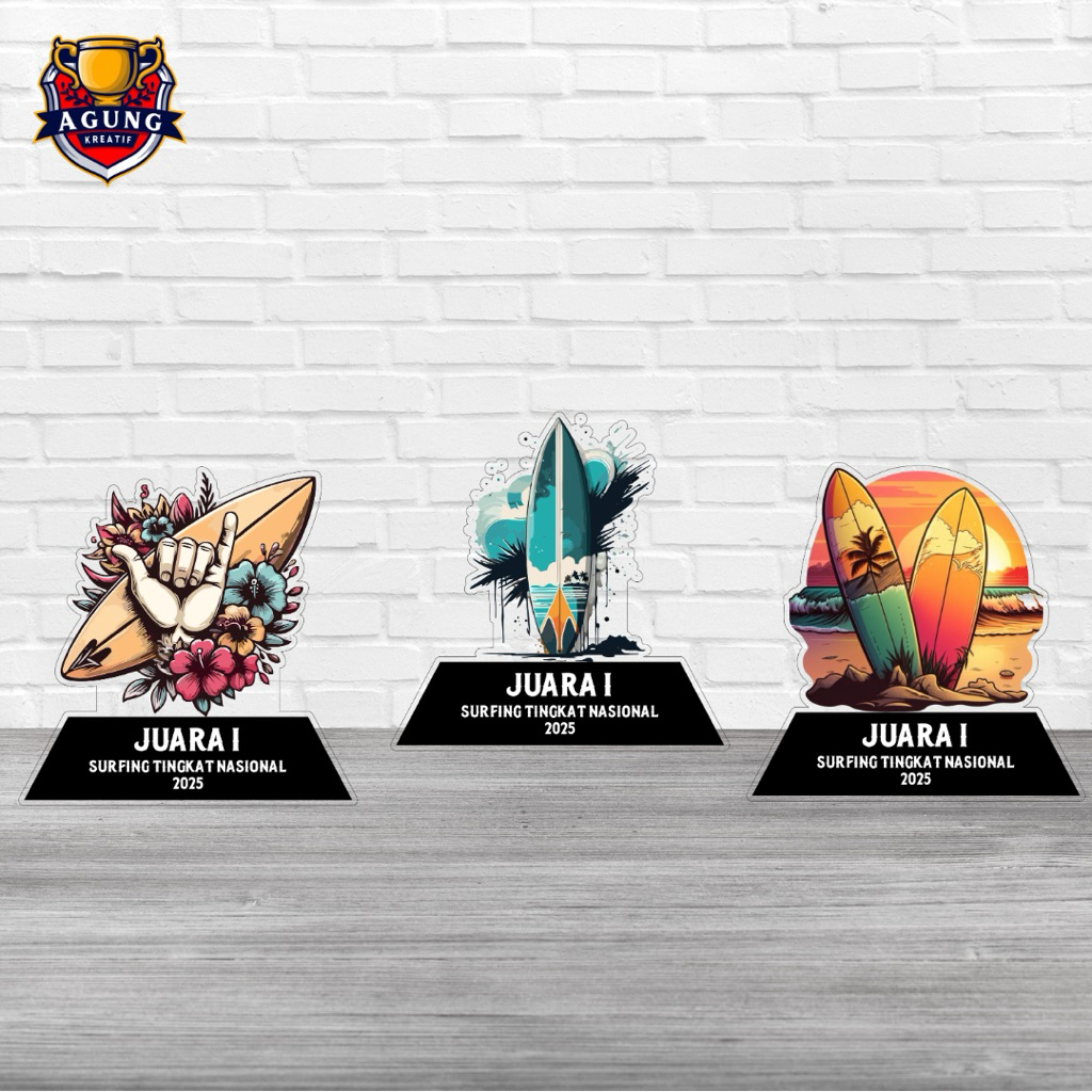 Plakat Lomba Selancar Plakat Surfing Murah Vandel Akrilik Surfing