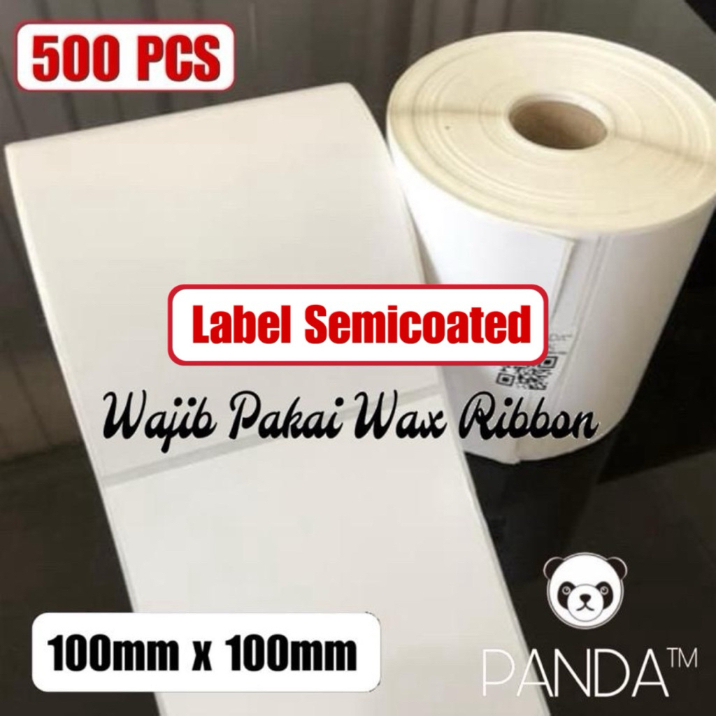 

Label Sticker Barcode 100x100mm Semicoated 500Pcs Core 1" untuk resi pengiriman (Cetak Pakai Wax Ribbon)