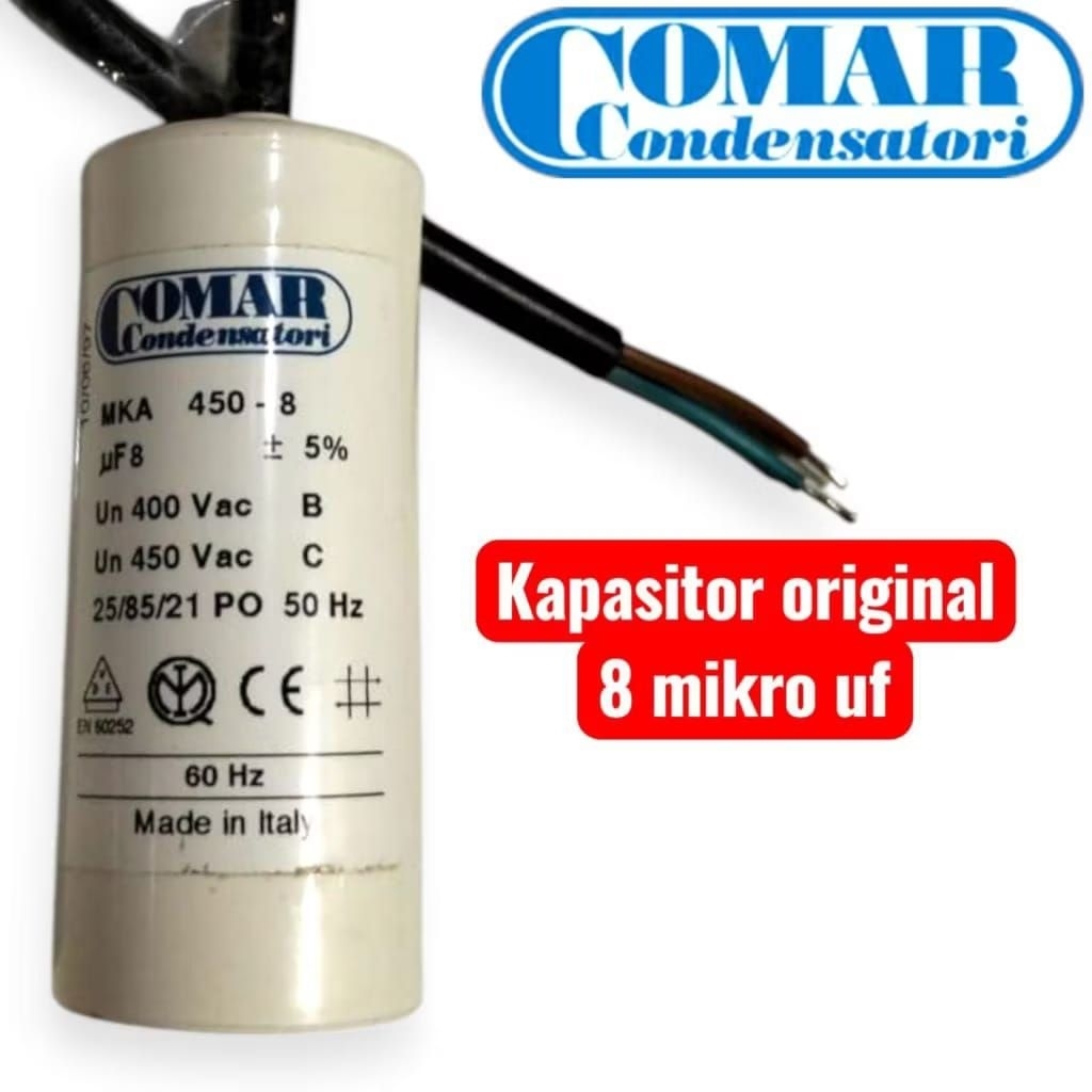 Kapasitor capasitor ukuran 8uf pompa dorong wasser PB-169EA