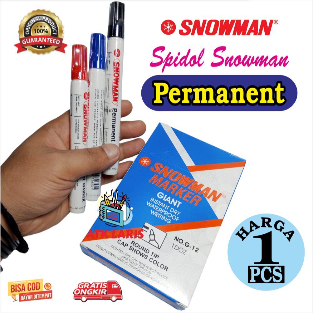

SPIDOL SNOWMAN MARKER PERMANENT SPIDOL SNOWMAN PERMANEN HARGA 1 PCS
