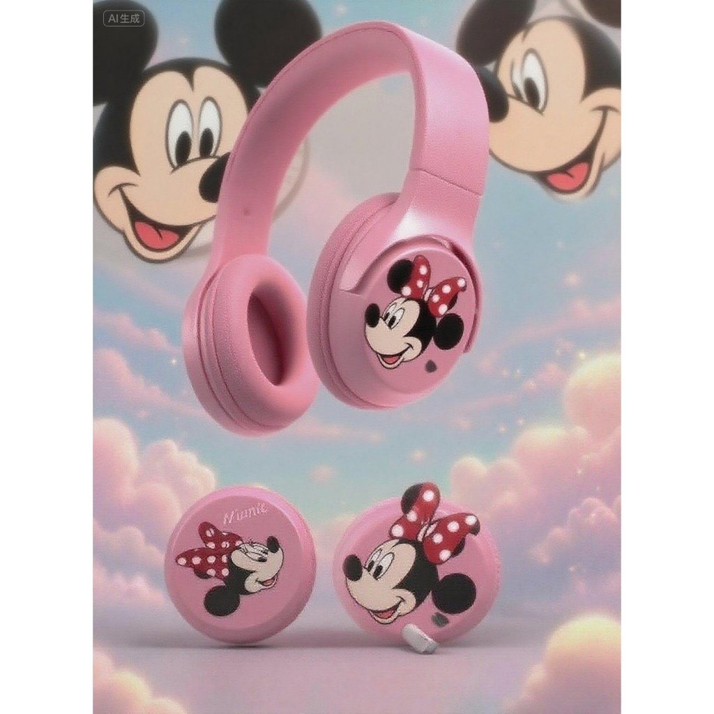 headphone Bluetooth AH-806 Karakter Disney Headset Bluetooth Anak Mickey Mouse Earphone