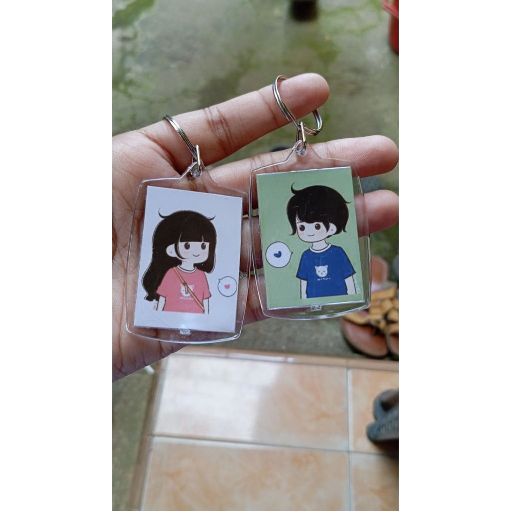 Gantungan kunci keychain karakter couple