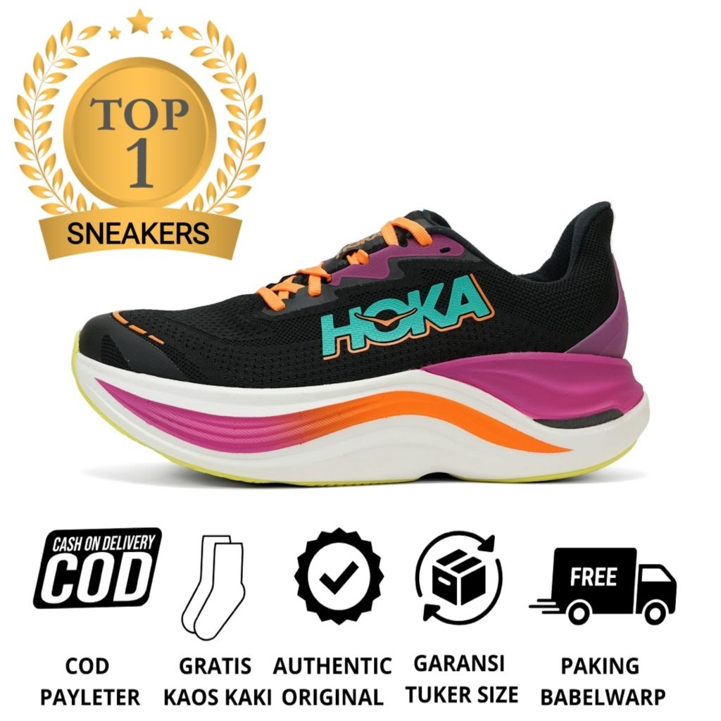 Sepatu Hoka Skyward Sepatu Hitam Wanita Sepatu Running