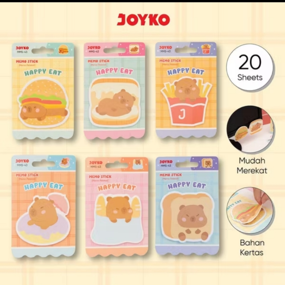 

Joyko Sticky Note 70 x 65mm Memo Stick Kertas Memo 20 Lembar - Memo Tempel MMS-43 Happy Eat