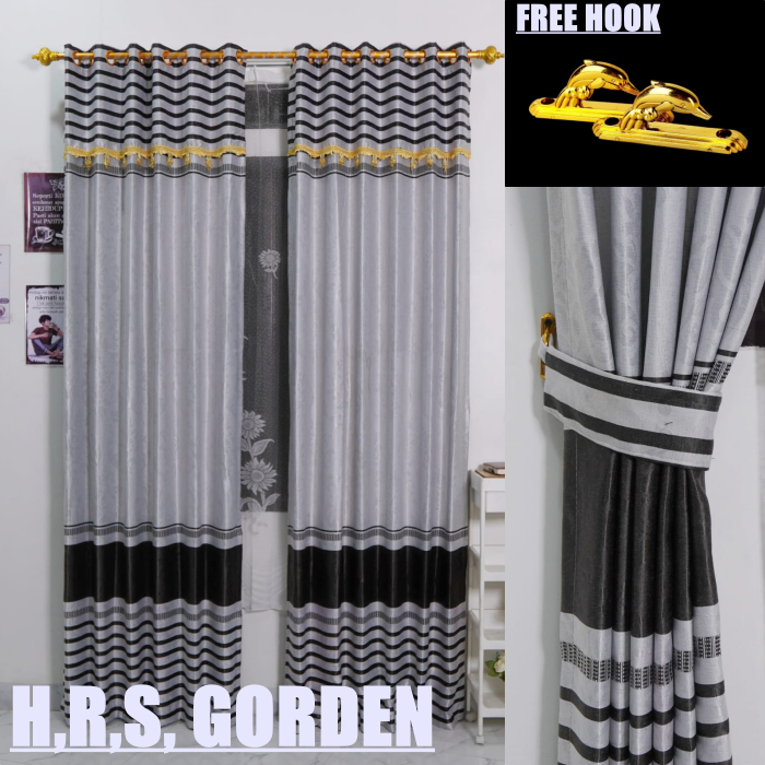 Gorden Poni Tempel Mewah Minimalis Bahan Kain Blackout Floxing/Beludru Tebal Model Smokering Biru