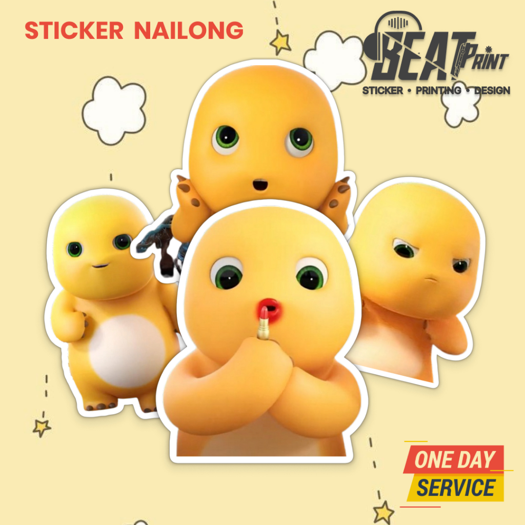 

Stiker Kartun Nailong Vinyl | Sticker Dino Kuning | Beat Print