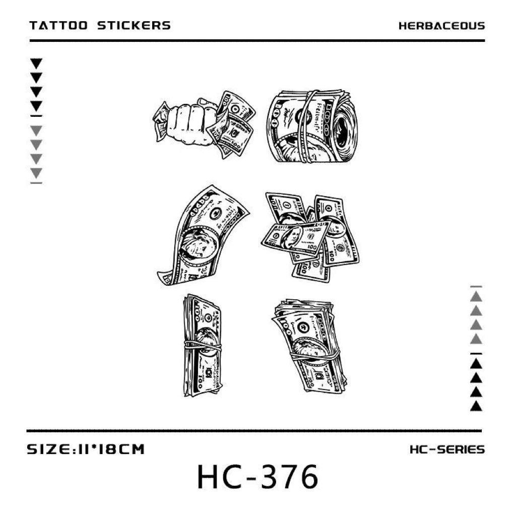 Medan tatto temporer murah motif Oldschool dollar tahan 15 hari