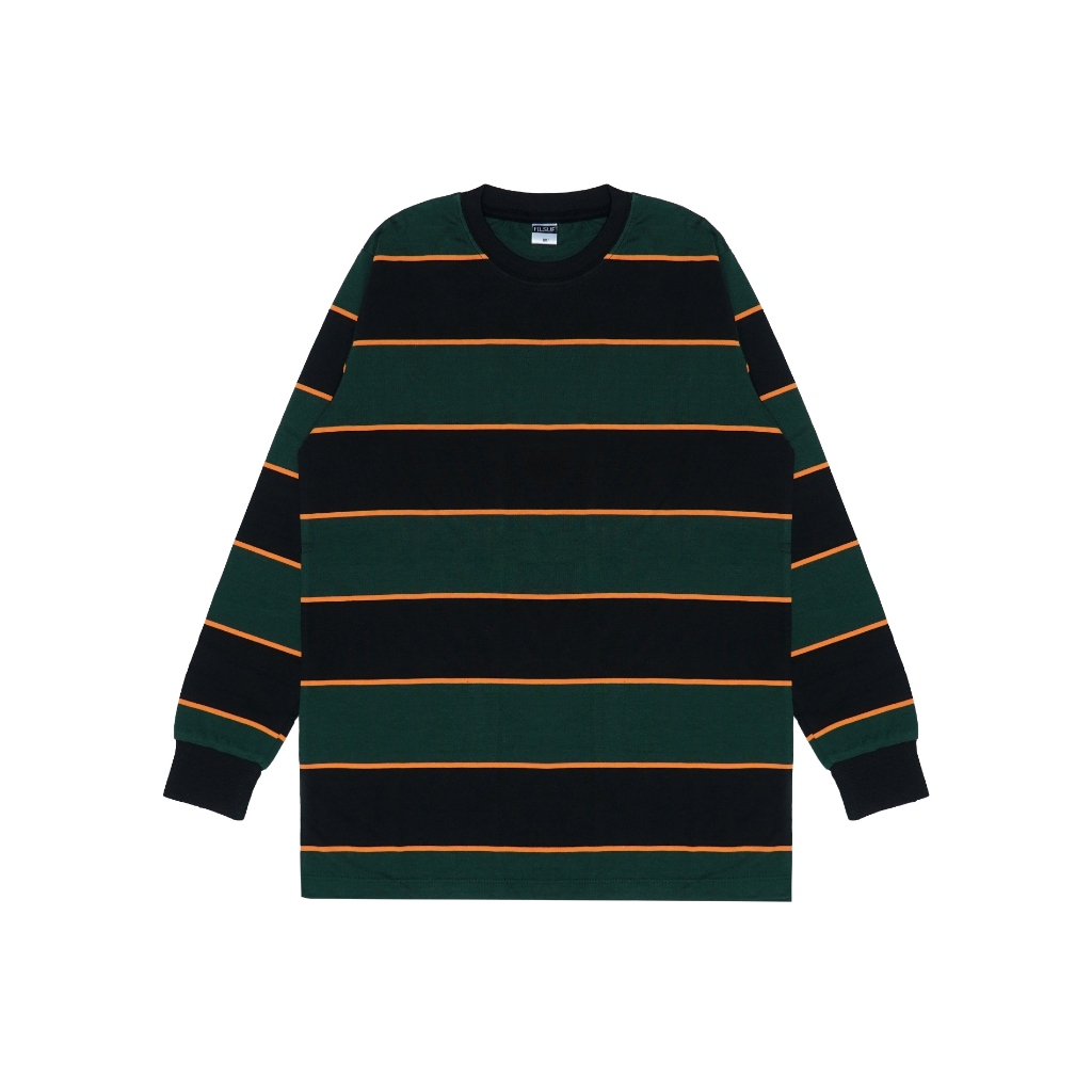 Filsuf Kaos Garis Tangan Panjang Salur Strip Hitam Hijau Unisex Pria Perempuan Anak - Dewasa Couple