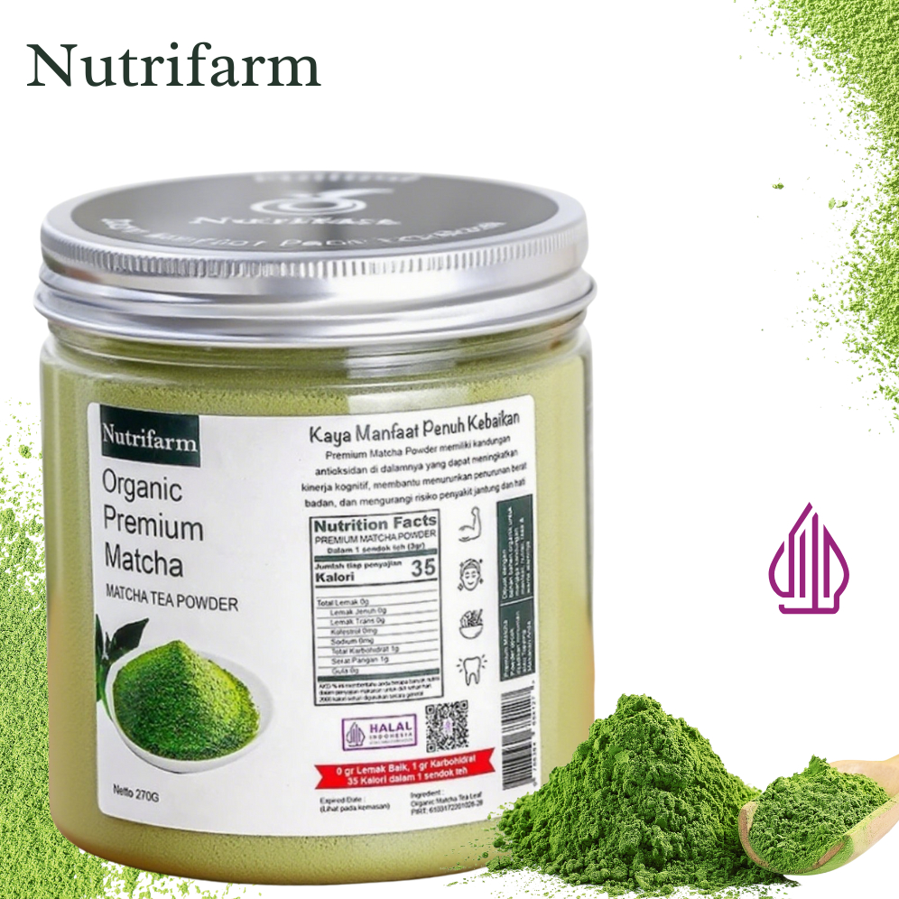

Premium Matcha Organic Nutrifarm Minuman Teh Hijau Kaya antioksidan 270g