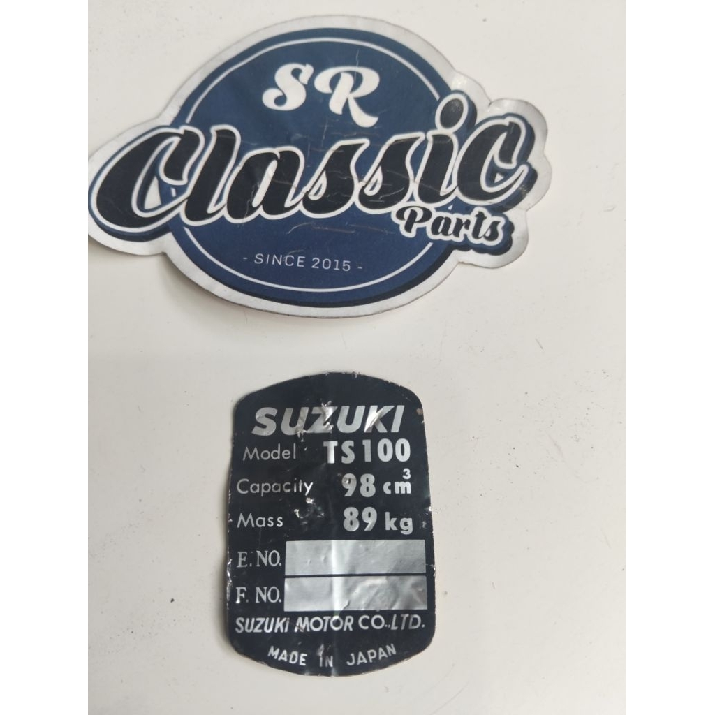 sticker decal frame rangka suzuki ts100 ts 100 original nos