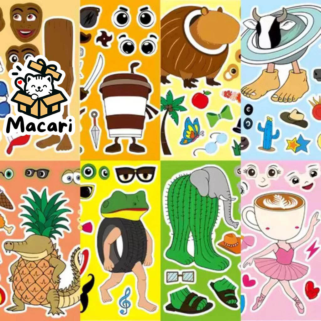 

[BRAINROT] DIY Sticker Puzzle Ganti Wajah Brainrot Anomali / DIY Stiker Hias Brainrot / Stiker Edukasi BRAINROT ITALIAN / Stiker Aktifitas Brainrot / Stiker Teka-teki Anomali / DIY Sticker Book Italian Brainrot