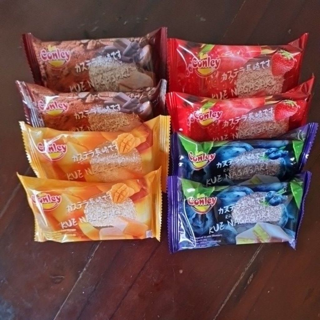 

CONLEY NAGASAKI✅️1 box isi 8 pcs✅️Coklat✅️Stroberi✅️Bluberry✅️Mangga✅️Mix