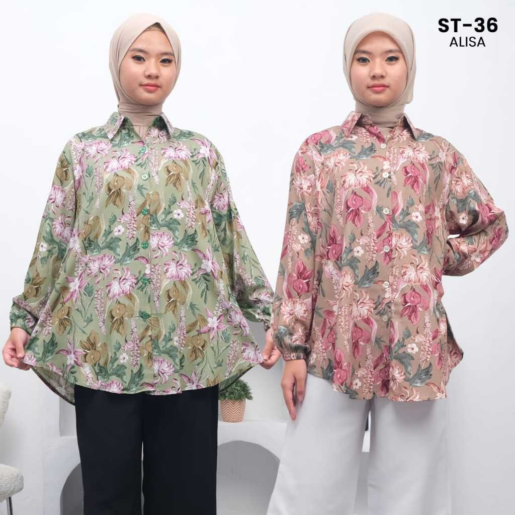 Trend ST-36 SemiTunik Rayon Premium LD120 LD110 Allsize Atasan Wanita Lengan Panjang