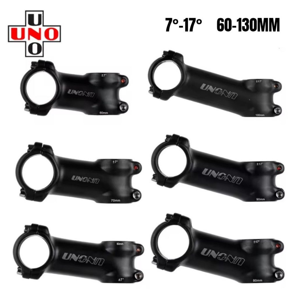 UNO Lightweight Stem Sepeda Alloy 7 / 17 derajat OS handlebar Stem Stang Sepeda Roadbike MTB