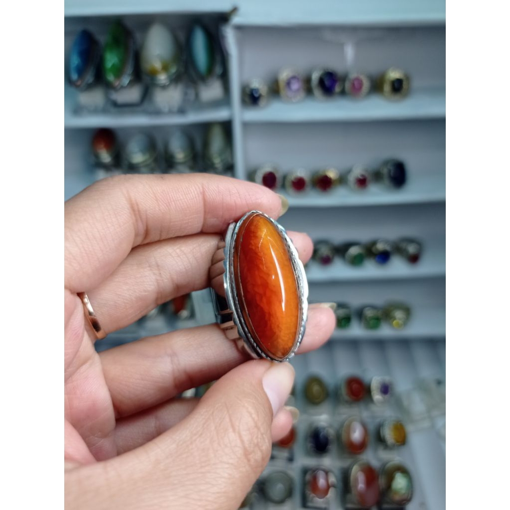 batu akik pandan merah sisik betok