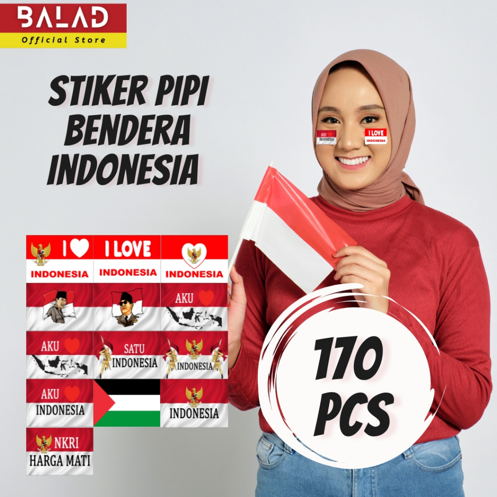 

170 PCS STIKER PIPI BENDERA INDONESIA KEMERDEKAAN HUT RI 17 AGUSTUS
