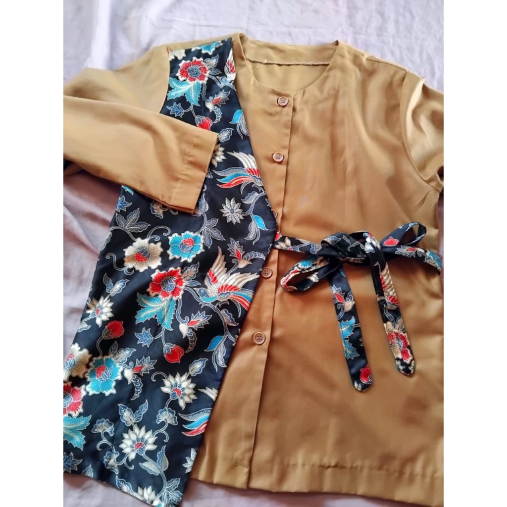 Baju Kerja Batik Kombinasi Free Hijab