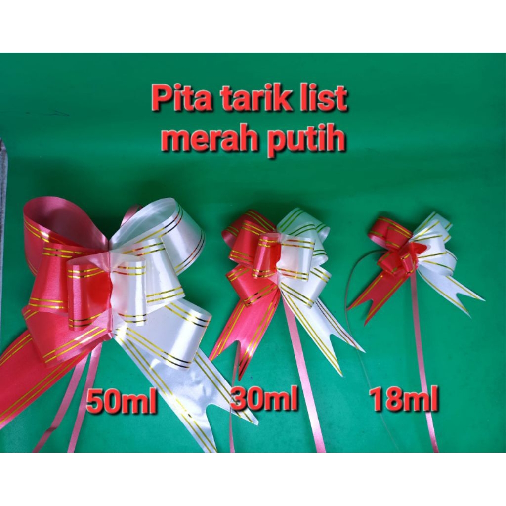 

Pita tarik list merah putih | pita serut