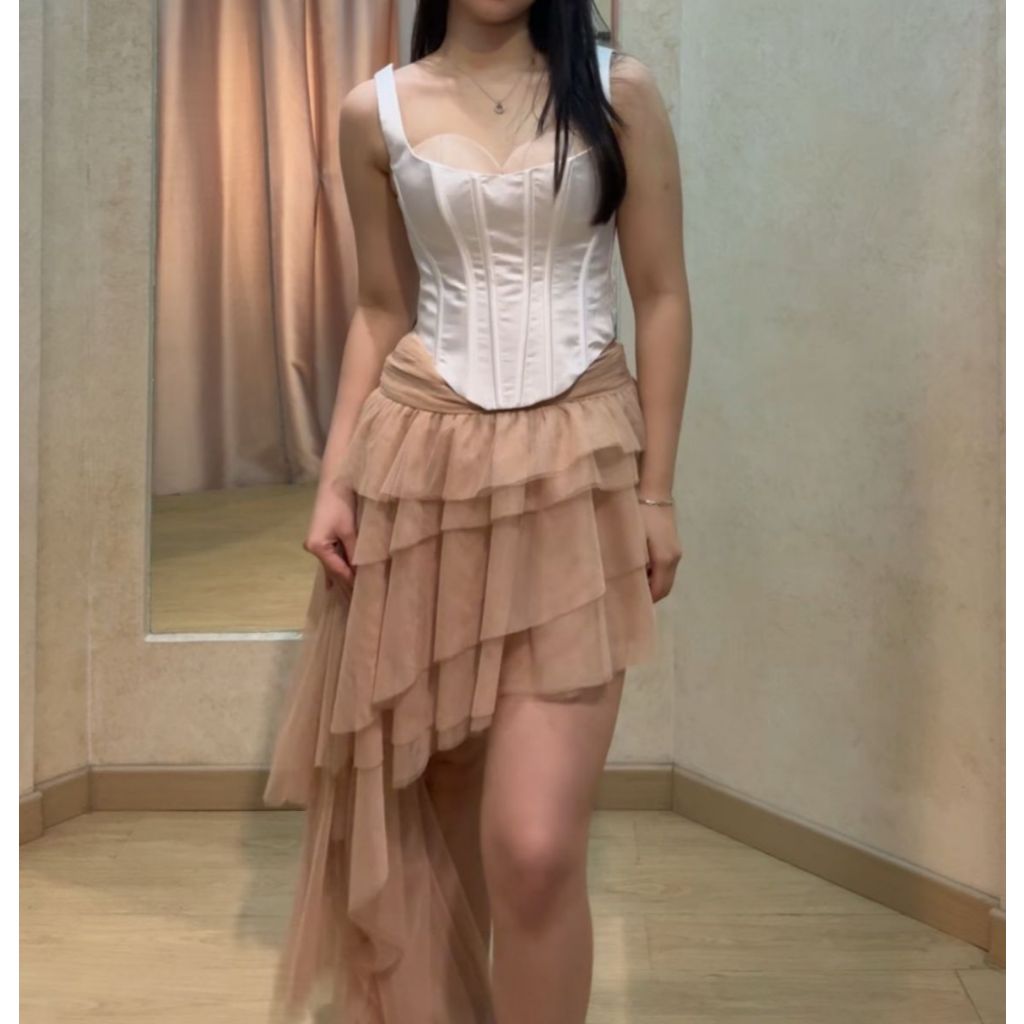 Corset Top/Kemben/Crop top/Gown/Gaun Pesta Free Gaun Anak Elegan Mewah Dress Wanita Warna White/Puti