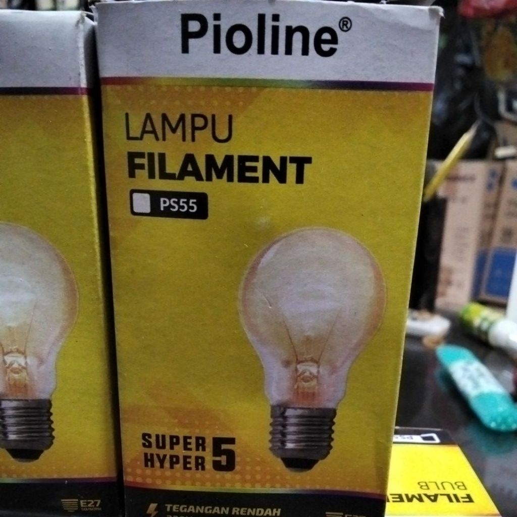 LAMPU FILAMENT PS 55 pioline WARNA KUNING 5 watt .